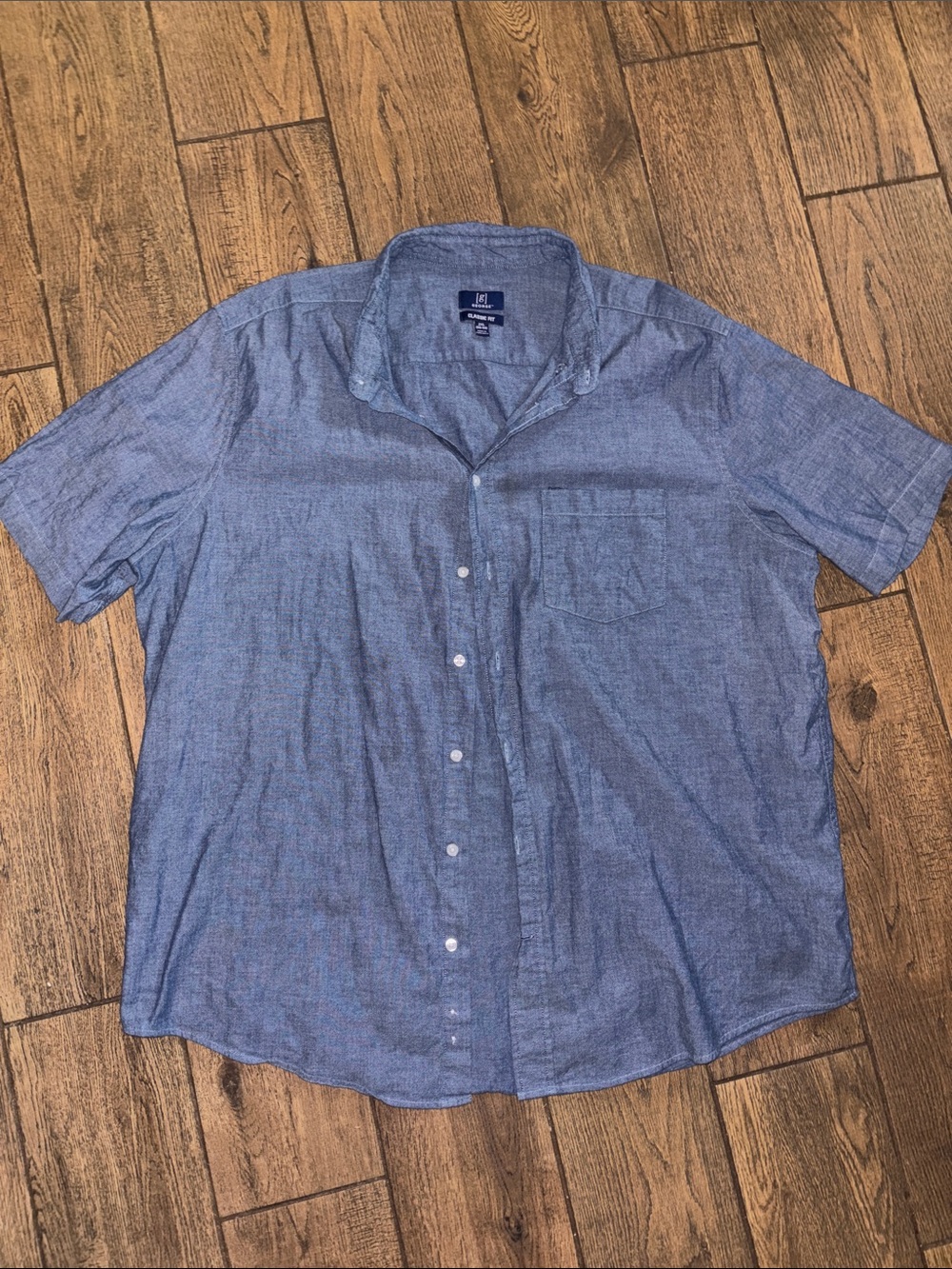 George Men's Short Sleeve Button-Down Shirt - Blue